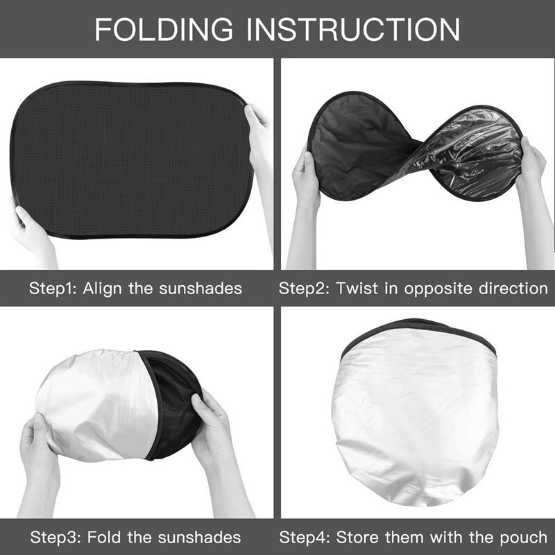 2 KOM Magnetska sjenila za automobil, UV zaštita, zavjesa za automobil, sjenilo za prozore automobila za bebe, Mrežasta folija za zaštitu od sunca, bočni prozor