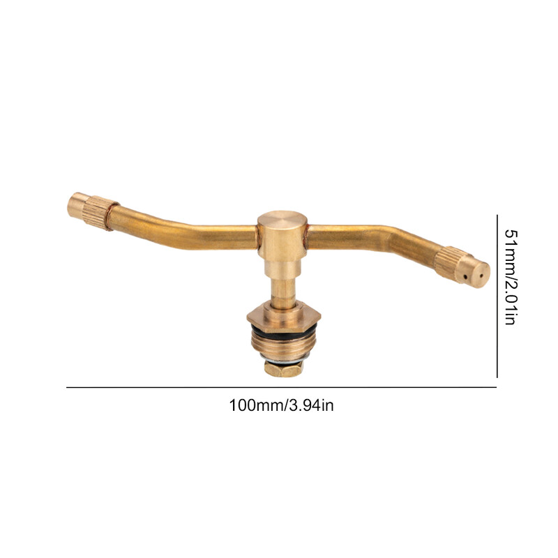 2/3/4 karú, füves erdőlocsoló sárgaréz fűlocsoló permetező nagy terület lefedettsége 360°-os forgatás a füves kert öntözéséhez