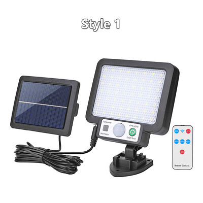 Vanjska led solarna svjetiljka Zidna svjetiljka za trijem s daljinskim upravljačem COB senzor pokreta Ljudsko tijelo Infracrvena garažna vrtna rasvjeta