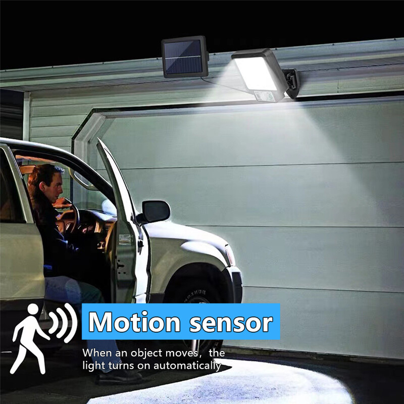 Vanjska led solarna svjetiljka Zidna svjetiljka za trijem s daljinskim upravljačem COB senzor pokreta Ljudsko tijelo Infracrvena garažna vrtna rasvjeta