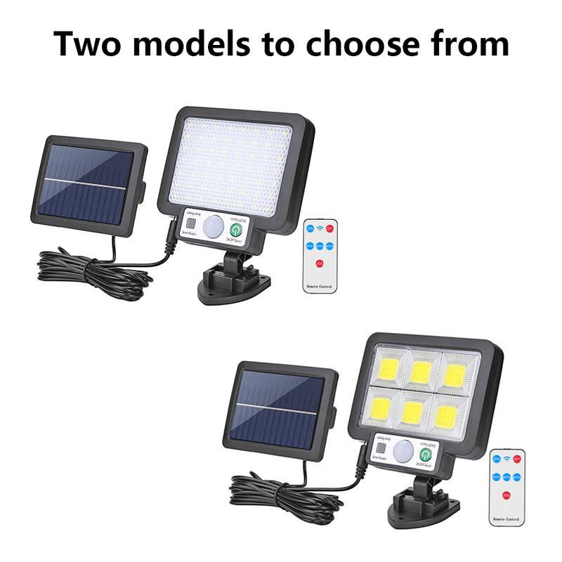 Vanjska led solarna svjetiljka Zidna svjetiljka za trijem s daljinskim upravljačem COB senzor pokreta Ljudsko tijelo Infracrvena garažna vrtna rasvjeta