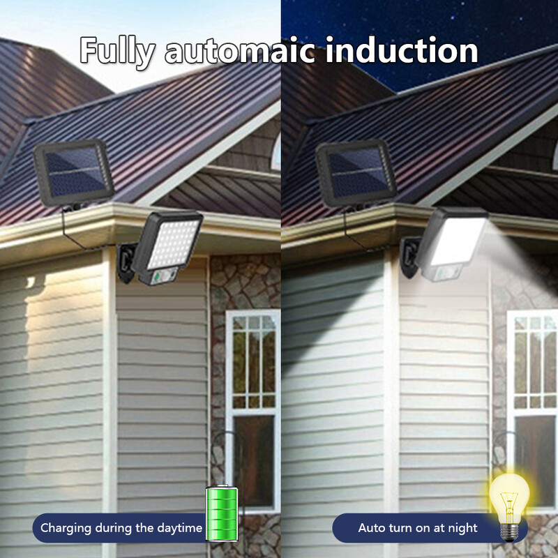 Vanjska led solarna svjetiljka Zidna svjetiljka za trijem s daljinskim upravljačem COB senzor pokreta Ljudsko tijelo Infracrvena garažna vrtna rasvjeta