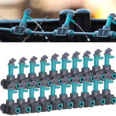 10 tk välistingimustes kasutatavad reguleeritavad tilgutid Quick Push Tee Connecter Aia kastmise niisutussüsteem 1/4" voolikuvihmut Plant Acce jaoks