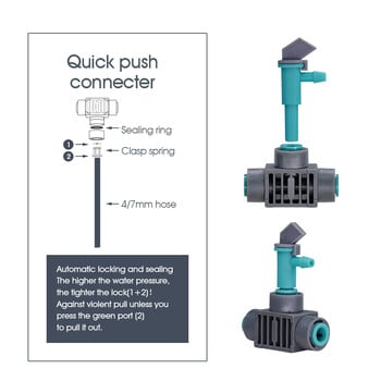 10 τμχ Εξωτερικοί ρυθμιζόμενοι σταλάκτες Quick Push Tee Connecter Πότισμα κήπου Σύστημα άρδευσης 1/4\