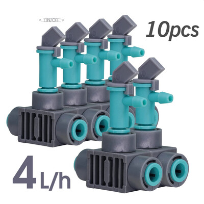 10 tk välistingimustes kasutatavad reguleeritavad tilgutid Quick Push Tee Connecter Aia kastmise niisutussüsteem 1/4" voolikuvihmut Plant Acce jaoks