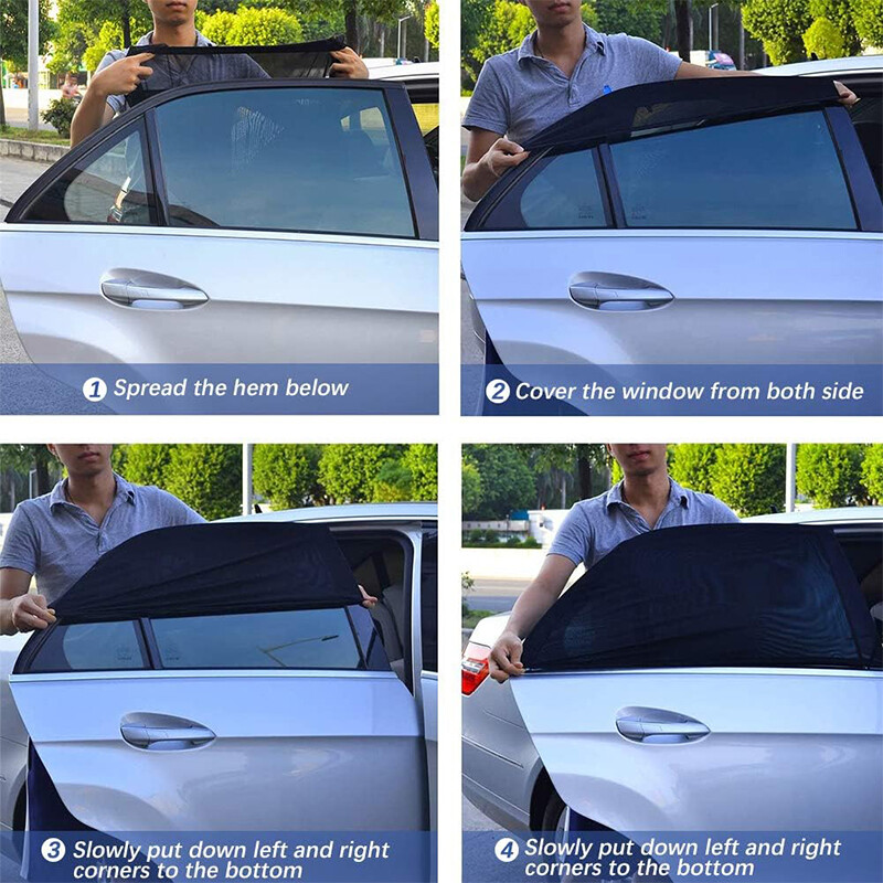 2gab/4gab Universālie automobiļu stila aksesuāri Saules sānu loga abažūrs Aizkars Aizmugurējā loga Pārsegs UV Aizsardzība Saulessargs Visor Shield