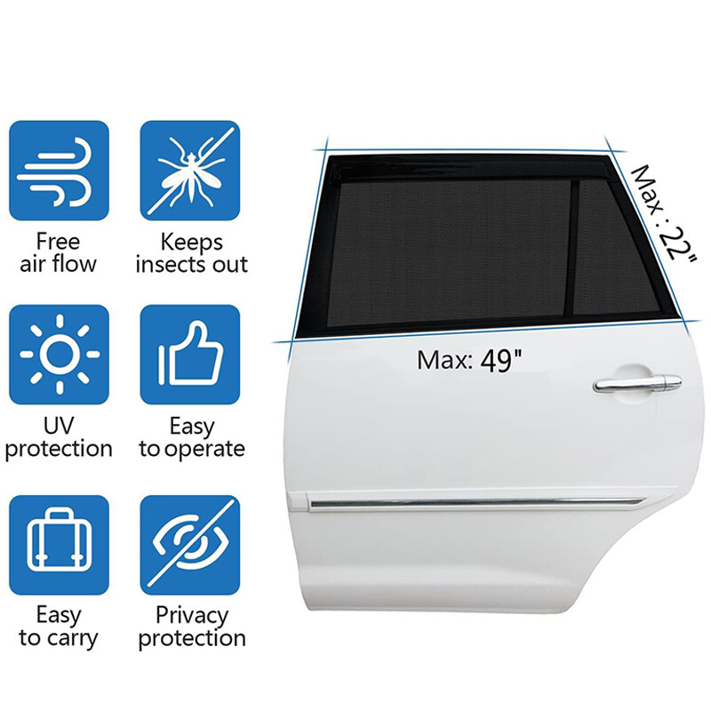 2gab/4gab Universālie automobiļu stila aksesuāri Saules sānu loga abažūrs Aizkars Aizmugurējā loga Pārsegs UV Aizsardzība Saulessargs Visor Shield