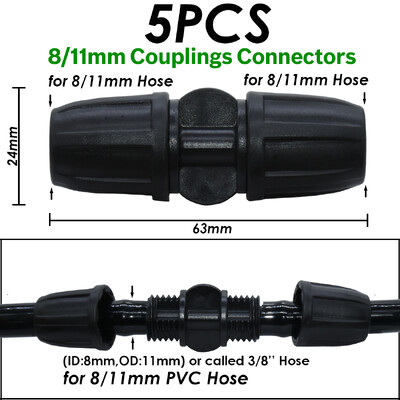KESLA dārza pilienveida apūdeņošanas savienotājs 8/11 mm līdz 4/7 mm šļūtene 3/8 collu līdz 1/4 collu laistīšanas caurules bloķēšanas t-veida elkoņa gala spraudņi cauruļu adapteris