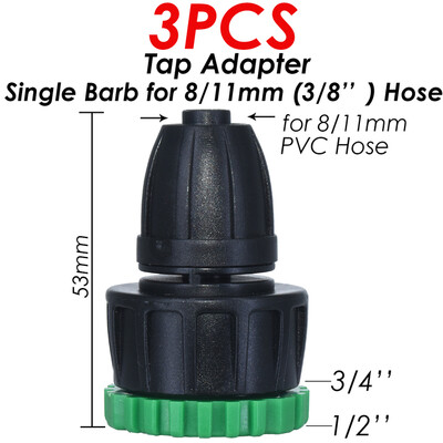 KESLA dārza pilienveida apūdeņošanas savienotājs 8/11 mm līdz 4/7 mm šļūtene 3/8 collu līdz 1/4 collu laistīšanas caurules bloķēšanas t-veida elkoņa gala spraudņi cauruļu adapteris