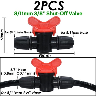 KESLA dārza pilienveida apūdeņošanas savienotājs 8/11 mm līdz 4/7 mm šļūtene 3/8 collu līdz 1/4 collu laistīšanas caurules bloķēšanas t-veida elkoņa gala spraudņi cauruļu adapteris