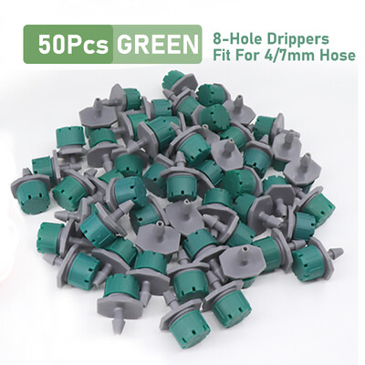 50/100 KOM. Podesiva kapaljka za 4/7 mm crijevo za navodnjavanje vrta, raspršivač za navodnjavanje, emiter 0-80 L/H za staklenik u dvorištu