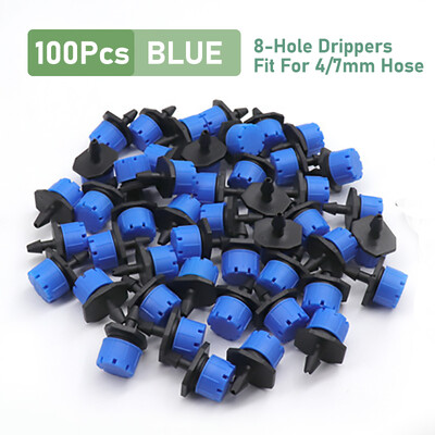 50/100 KOM. Podesiva kapaljka za 4/7 mm crijevo za navodnjavanje vrta, raspršivač za navodnjavanje, emiter 0-80 L/H za staklenik u dvorištu