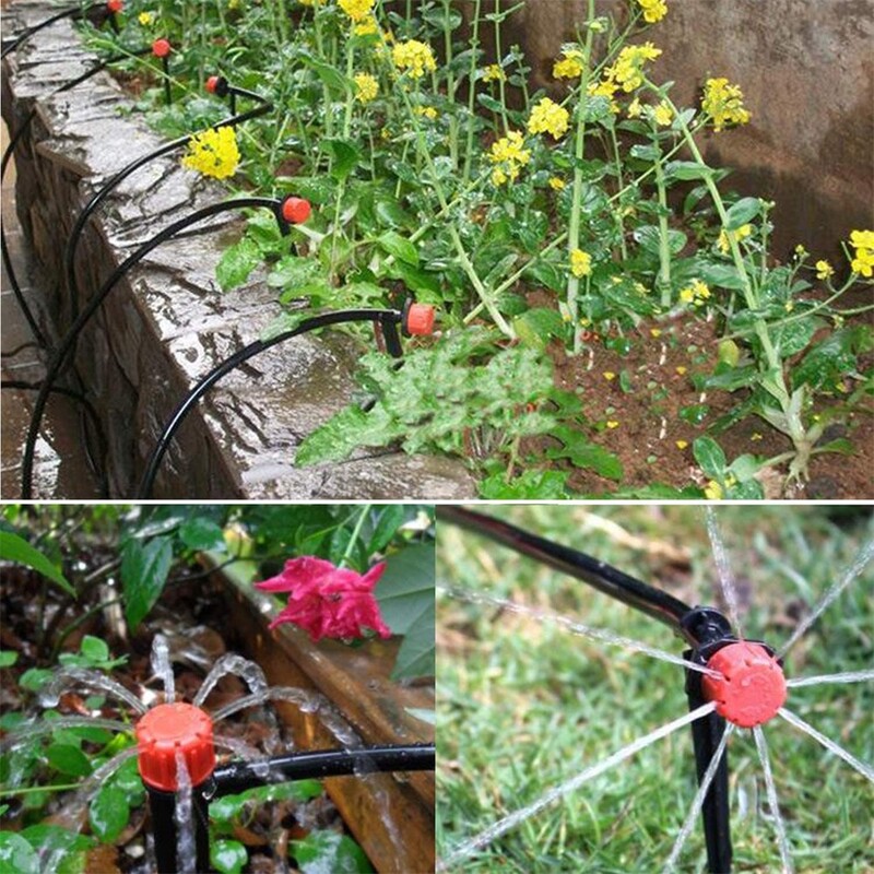 50/100 KOM. Podesiva kapaljka za 4/7 mm crijevo za navodnjavanje vrta, raspršivač za navodnjavanje, emiter 0-80 L/H za staklenik u dvorištu