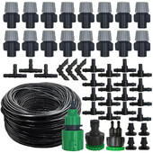 10-20 M automātiskā laistīšanas apūdeņošanas sistēma, pārnēsājama miglas miglas sprauslas dārza šļūtenes smidzināšanas galviņa ar 4/7 mm tējas savienotāju iekšpagalmam