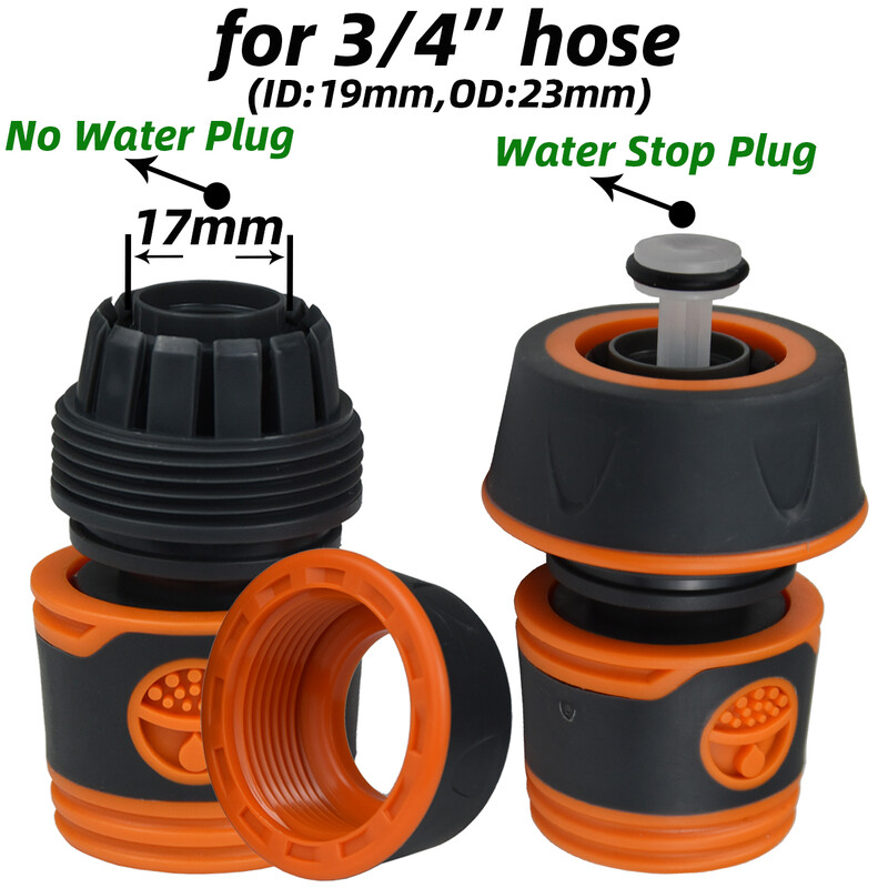 KESLA 2 kom 1/2" 3/4" Adapter za vrtno crijevo 16 mm Brzi priključak Zaustavni utikač Spojnica Spojnica Vodena cijev za navodnjavanje Produžetak za popravak