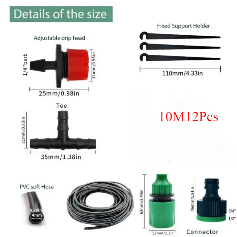 Pilienu apūdeņošanas sistēma Automātiskā laistīšanas dārza šļūtene Mikro pilienveida laistīšanas komplekti Regulējams uzgalis Dārza piederumu sistēma Ūdens
