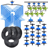 Dārza automātiskā laistīšanas sistēma pilienveida apūdeņošana, 4 virzienu 3/5 mm, 2 virzienu pilināmā bultiņa raidītājs podos, 10/20 komplekts siltumnīca