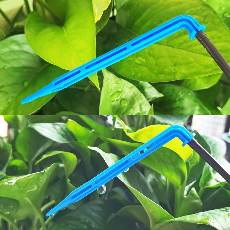 Dārza automātiskā laistīšanas sistēma pilienveida apūdeņošana, 4 virzienu 3/5 mm, 2 virzienu pilināmā bultiņa raidītājs podos, 10/20 komplekts siltumnīca