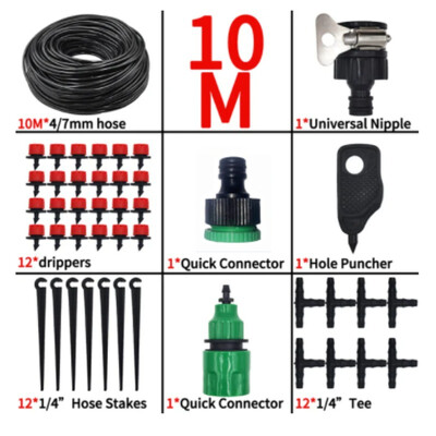 15M-25MDIY tilgakastmissüsteem Automaatne kastmisvoolik, mikrotilguti aia kastmiskomplektid reguleeritavate tilgutitega