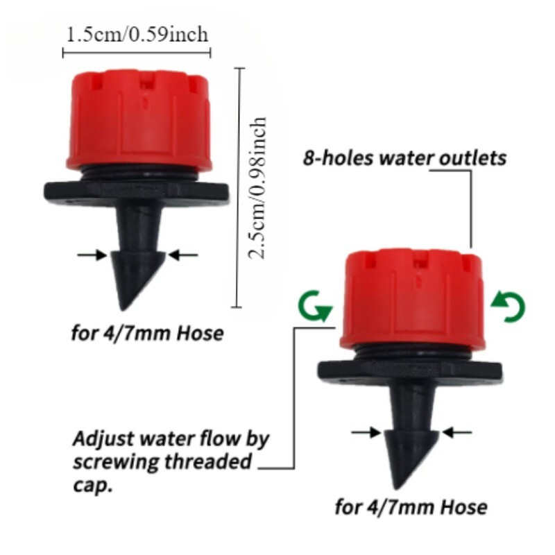 15M-25MDIY tilgakastmissüsteem Automaatne kastmisvoolik, mikrotilguti aia kastmiskomplektid reguleeritavate tilgutitega