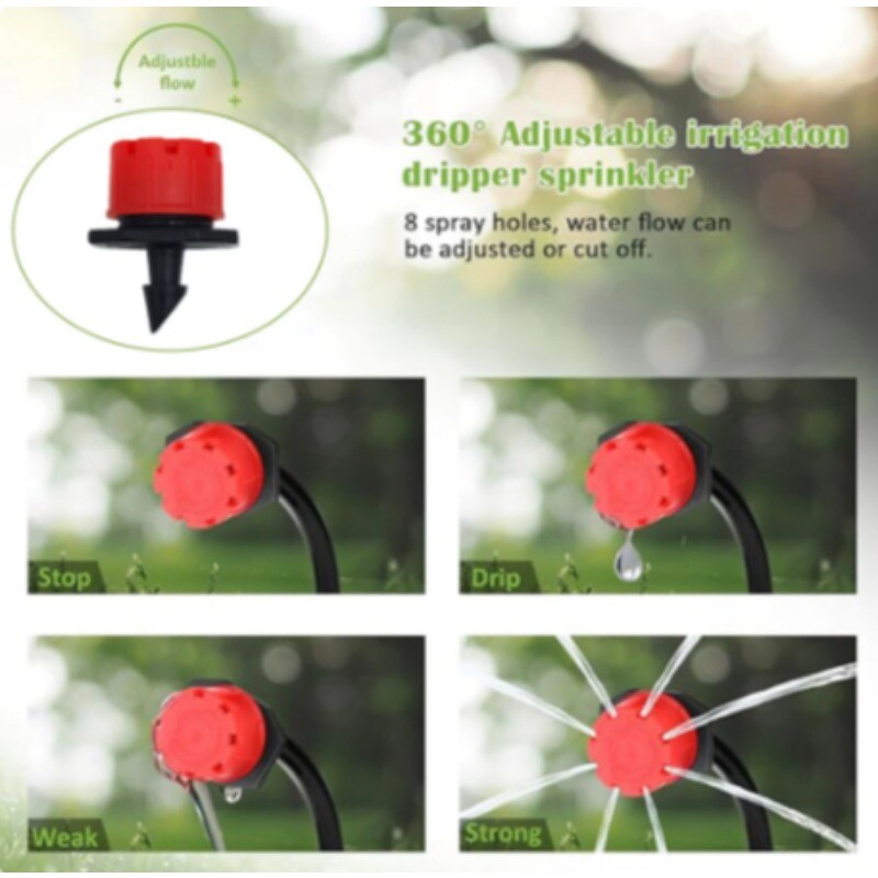 15M-25MDIY tilgakastmissüsteem Automaatne kastmisvoolik, mikrotilguti aia kastmiskomplektid reguleeritavate tilgutitega