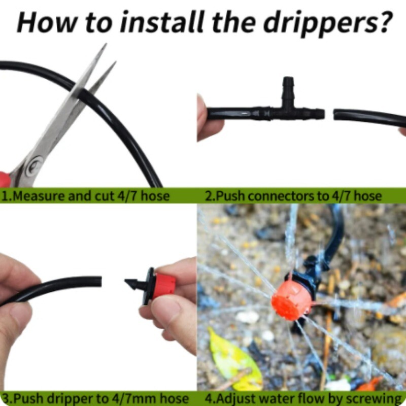 15M-25MDIY tilgakastmissüsteem Automaatne kastmisvoolik, mikrotilguti aia kastmiskomplektid reguleeritavate tilgutitega