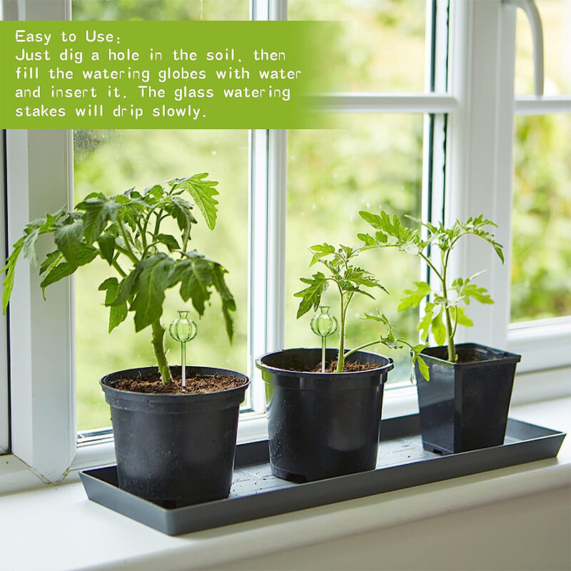 Ziedu laistīšanas ierīce Sfēriska stikla lodīšu augu laistīšanas globusi Automātiska dārza puķu podu pilināmās apūdeņošanas ierīces bumba