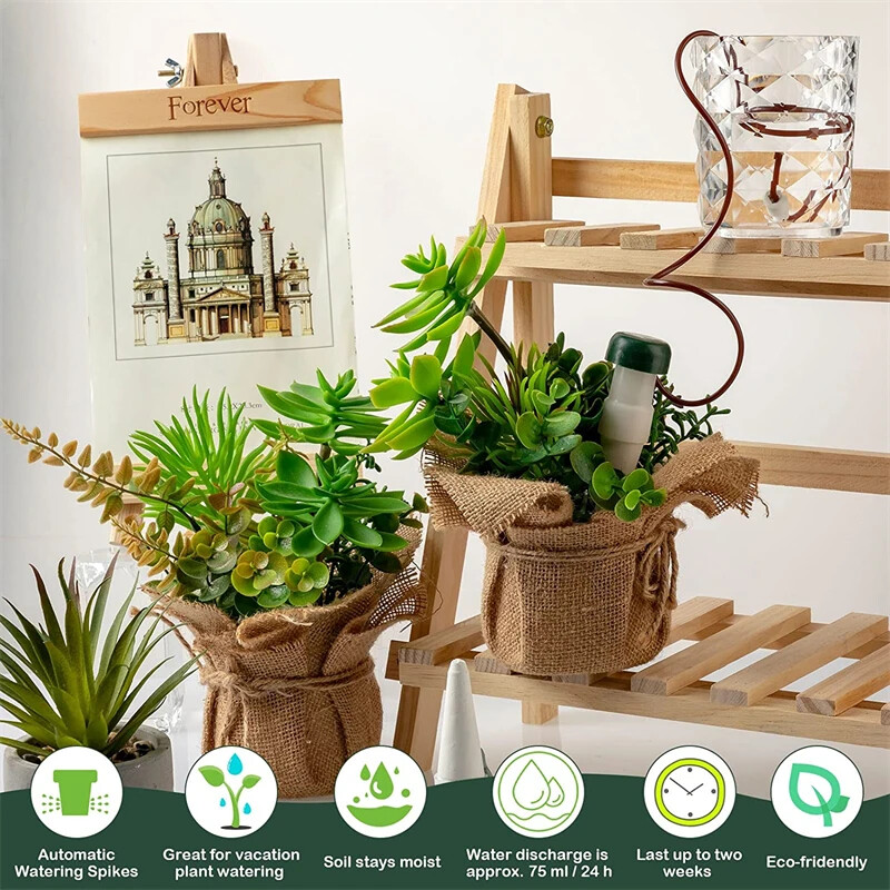 Augu pašlaistīšanas ierīce Automātiskā laistīšanas smailes stabiņš Augu pašpilināmā apūdeņošana, lēnas darbības ūdens pilinātājs ielietajam augam