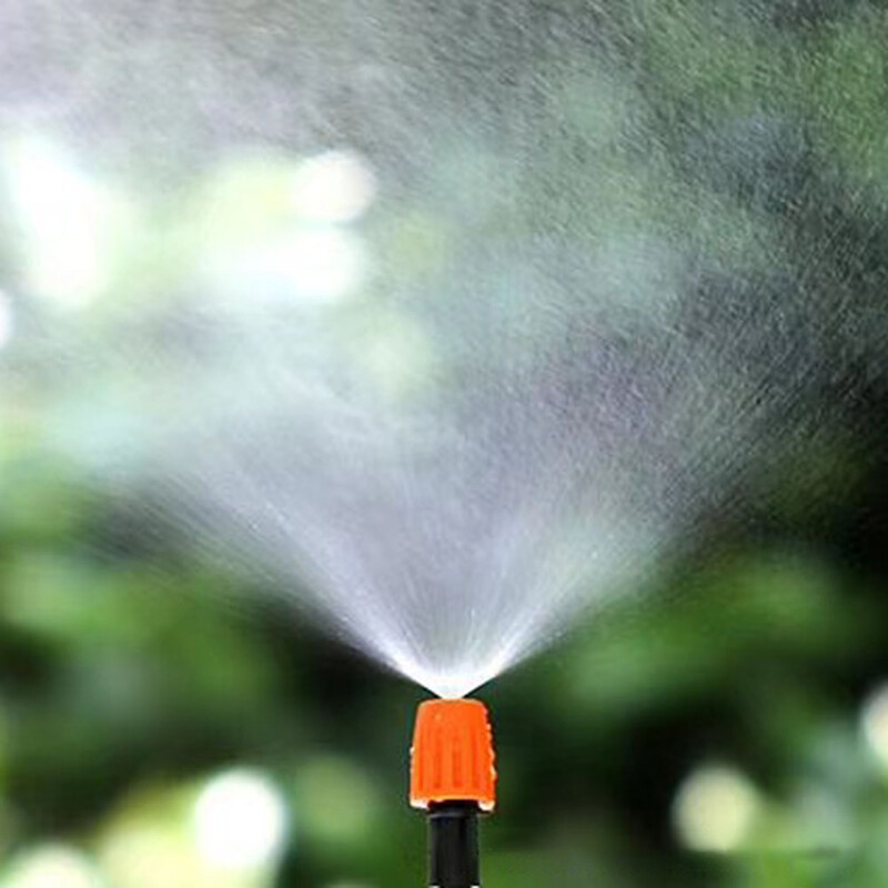 50gab. Mikro pilienu regulējama apūdeņošanas sistēma Laistīšanas smidzinātāji Pilinātāji Sprauslas Viena galviņa oranža laistīšanas izstarotāji