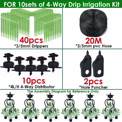 KESLA siltumnīcas pilienveida apūdeņošana 2 virzienu 3/5 mm pilināmā bultiņa raidītāja automātiskā laistīšanas sistēma podu stādu zāliena dārzam 10/20 komplekts