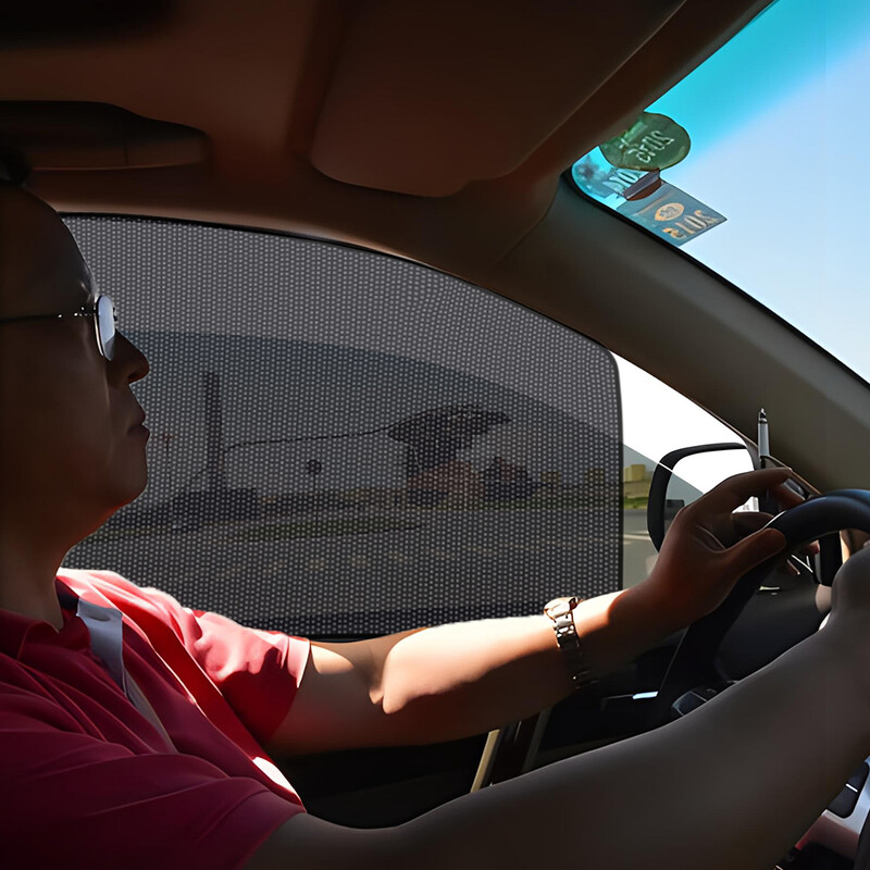 Magnētiskais priekšējais aizmugurējā loga aizkars 10 magnētu automašīnas sānu loga saulessargs ar nelielu caurumu UV aizsardzības sānu stikla sieta saulessargi