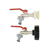 IBC jaucējkrāna adapteris S60x6 uz 16 mm nipelis ātrā savienotāja krāns 1000 litru tonnu mucas sakausējuma dārza šļūtenei