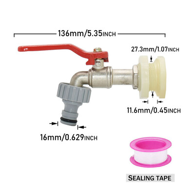 IBC jaucējkrāna adapteris S60x6 uz 16 mm nipelis ātrā savienotāja krāns 1000 litru tonnu mucas sakausējuma dārza šļūtenei