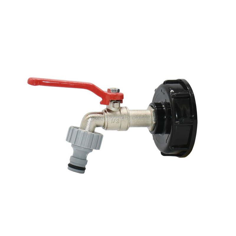 IBC jaucējkrāna adapteris S60x6 uz 16 mm nipelis ātrā savienotāja krāns 1000 litru tonnu mucas sakausējuma dārza šļūtenei