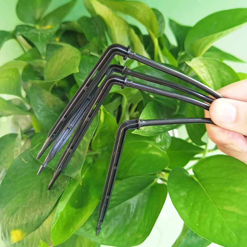 Siltumnīcas pilienveida apūdeņošanas komplekts Automātiskā dārza laistīšanas sistēma 4 virzienu 4/7 mm līdz 3/5 mm šļūtenes pilinātājs podos augu dārzeņu pundurkociņam