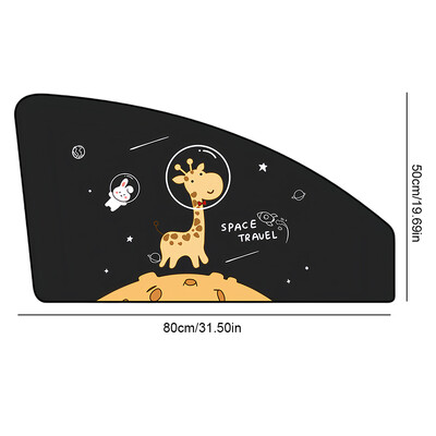 Suncobran na bočnom prozoru iz crtića, slatka žirafa, magnetska zavjesa za zaštitu od sunca, magnet za UV zaštitu, paraso zavjesa za prozor automobila za dijete