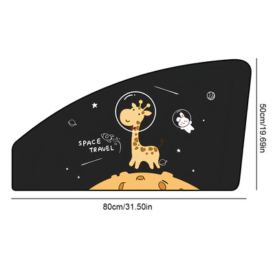 Suncobran na bočnom prozoru iz crtića, slatka žirafa, magnetska zavjesa za zaštitu od sunca, magnet za UV zaštitu, paraso zavjesa za prozor automobila za dijete