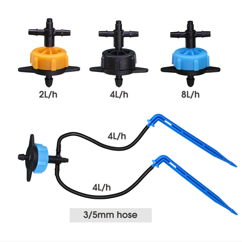 20M 2L 4L 8L 3/5mm crijevo za navodnjavanje kap po kap Komplet za navodnjavanje s 2 smjera kapaljkom za vrtne lončanice Sustav za navodnjavanje koji štedi staklenik