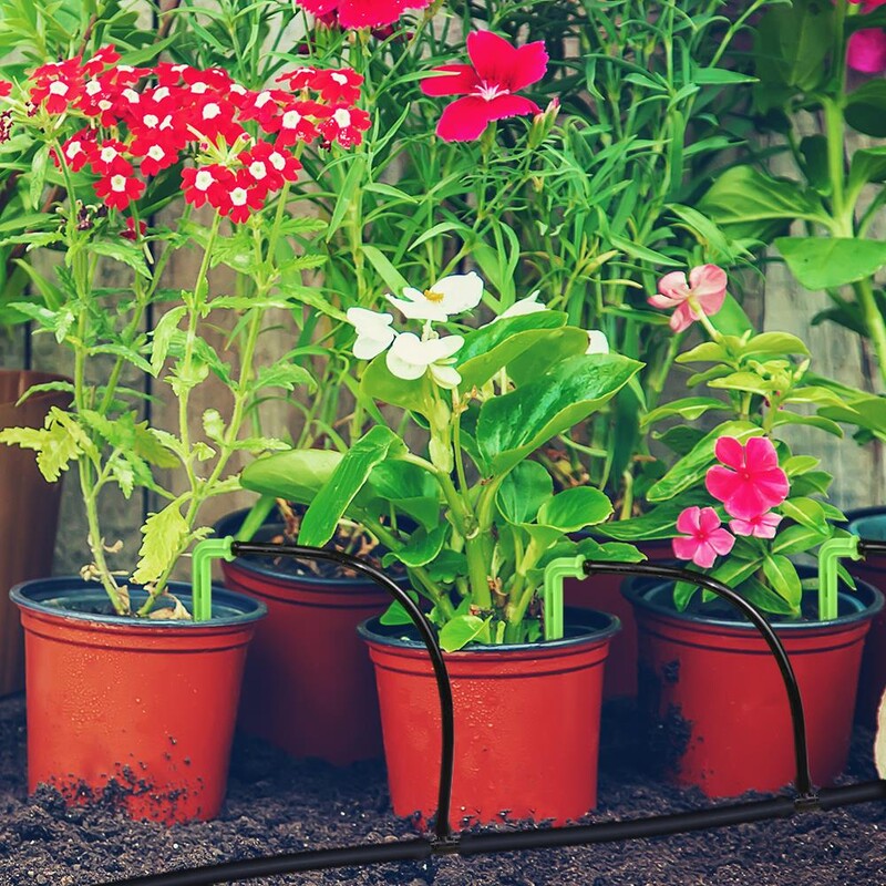 2L/4L/8L vrtni sustav za automatsko navodnjavanje Staklenik Komplet za navodnjavanje travnjaka kap po kap 3/5 mm 4-smjerni odašiljač sa strelicom za kapanje Biljka u saksiji