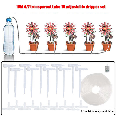 Vrt Podesivi ventil Komplet za navodnjavanje kap po kap Uređaj za navodnjavanje biljaka u saksiji 4/7 mm Cijev za zalijevanje Štedljivi mikro kapalj Staklenik