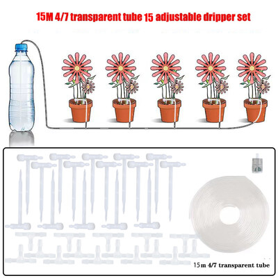 Vrt Podesivi ventil Komplet za navodnjavanje kap po kap Uređaj za navodnjavanje biljaka u saksiji 4/7 mm Cijev za zalijevanje Štedljivi mikro kapalj Staklenik