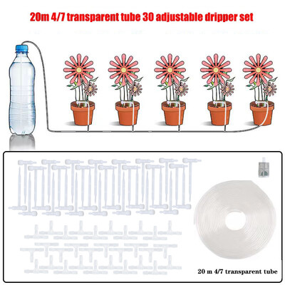 Vrt Podesivi ventil Komplet za navodnjavanje kap po kap Uređaj za navodnjavanje biljaka u saksiji 4/7 mm Cijev za zalijevanje Štedljivi mikro kapalj Staklenik