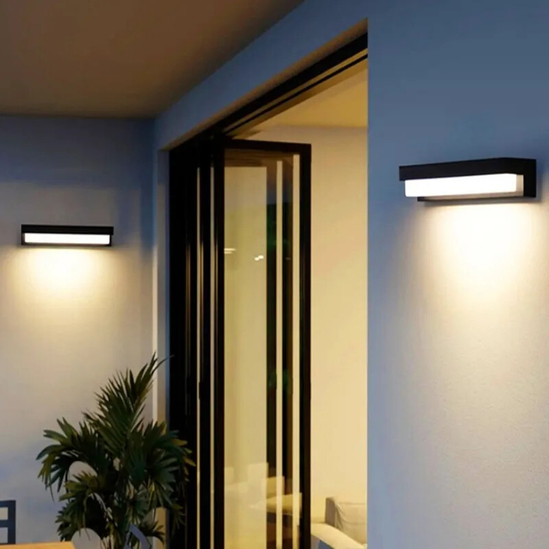 Saules LED sienas lampa IP65 ūdensizturīga āra sienas lampa dārza balkona dekors villas durvju numurs sienas lampa iekštelpu apgaismojums