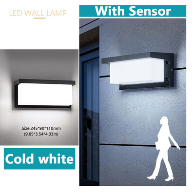 LED zidne svjetiljke Radarski senzor kretanja AC85-265V 16W/30W ABS vodootporan za unutarnje uređenje vrta vanjske zidne svjetiljke za stazu na trijemu