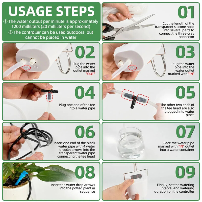 2/8/16 Glavna automatska pumpa za navodnjavanje Komplet kontroler Cvjetne biljke Kućna prskalica Uređaj za navodnjavanje kap po kap Pumpa Alat za zalijevanje vrta