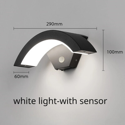 Moderna āra ūdensnecaurlaidīga sienas lampa Cilvēka ķermeņa indukcijas lampa Veranda Dārza lampas Alumīnija mājas apgaismojums Dekoratīvie sienas lukturi