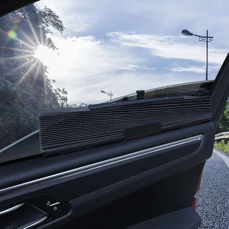 1vnt automobilio šono sulankstomas skėtis nuo saulės, ištraukiamas priekinio galinio lango skėčiai nuo saulės, tinklinis vasarinis UV apsauginis užuolaidas, sulankstomas automobilių priedai