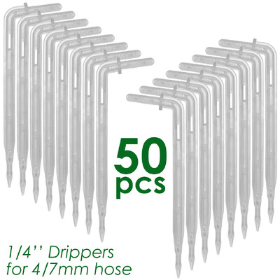 KESLA 50 kom 1/4'' savijajući kapalj Emiter 4/7 mm koljenasta strelica Kapljično zalijevanje Navodnjavanje Vrt u saksiji Mikro kapaljka staklenik