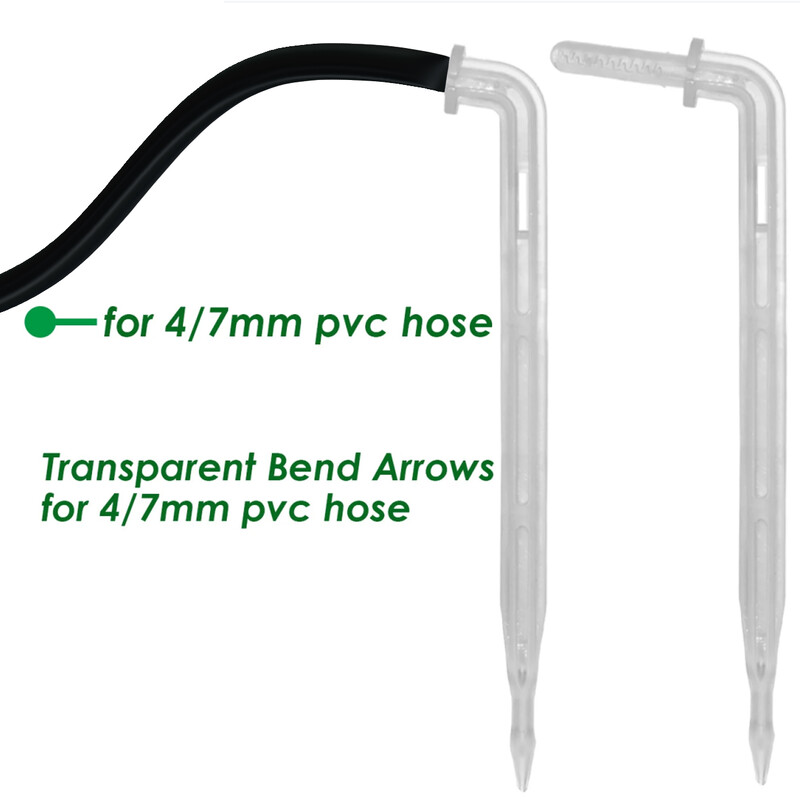 KESLA 50 kom 1/4'' savijajući kapalj Emiter 4/7 mm koljenasta strelica Kapljično zalijevanje Navodnjavanje Vrt u saksiji Mikro kapaljka staklenik