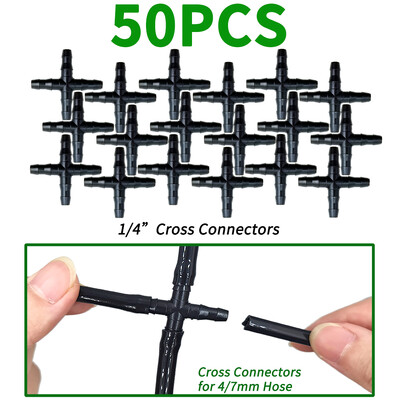 OASIS 50PCS Bend Arrow Dripper Mikro pilināmā apūdeņošanas komplekts emitētāji 3/5 mm šļūtenēm Dārza laistīšanas taupīšanas mikro pilināmā siltumnīcai